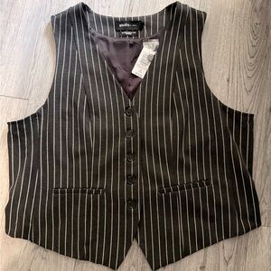 Women’s Studio by Torrid Black Pinstripe Ponte Vest